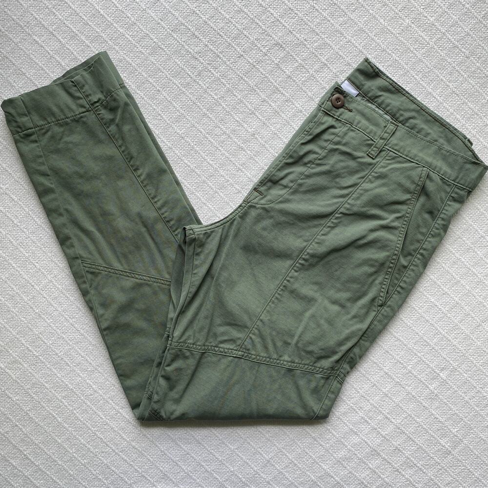 NSF‎ Cotton Ripstop Pant High Rise Slim Tapered Ankle Moto Army Green Womens 28
